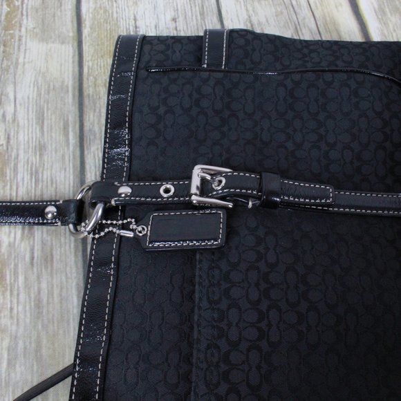 COACH Black Leather Trim Shoulder Handbag - Picture 11 of 12